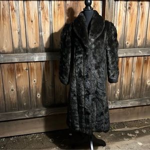 Vintage Dark Brown Faux Fur Coat